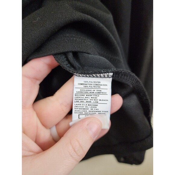 Petite Assembly Womens SP Black Semi Sheer Long Sleeve Square Neck Blouse - Picture 5 of 5